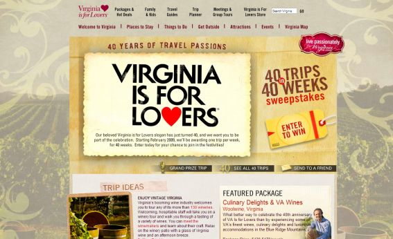 Virginia’s 40 Years of Travel Passions Sweepstakes