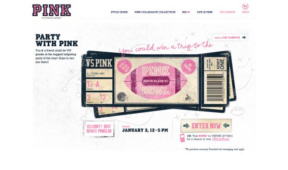 Victoria’s Secret Pink Bowl Sweepstakes