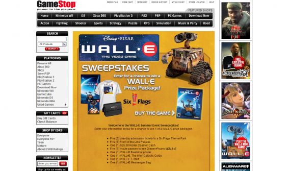 The GameStop WALL-E Summer Event Sweepstakes