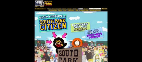 Comedy Central & South Park Studios.com Watch & Become a South Park Citizen For A Day Sweepstakes