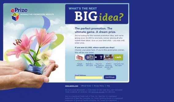 ePrize What’s the Next Big Idea Sweepstakes