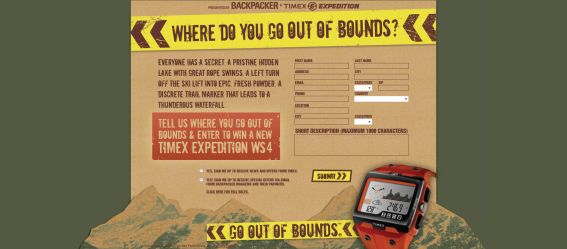 Timex Where Do You Get Out of Bounds Sweepstakes Timex Where Do You Get Out of Bounds Sweepstakes