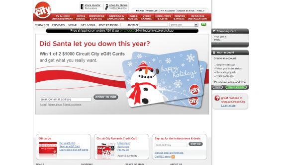 Circuit City’s Win 1 of 2 $1000 Circuit City eGift Cards Sweepstakes