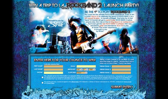 Win A Trip To The Rock Band 2 Launch Party Sweepstakes