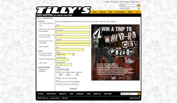 Volcom Win a Trip to New York City Sweepstakes