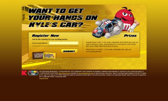 Kmart M&M’S Brand Win Kyle’s Car Sweepstakes Kmart M&M’S Brand Win Kyle’s Car Sweepstakes