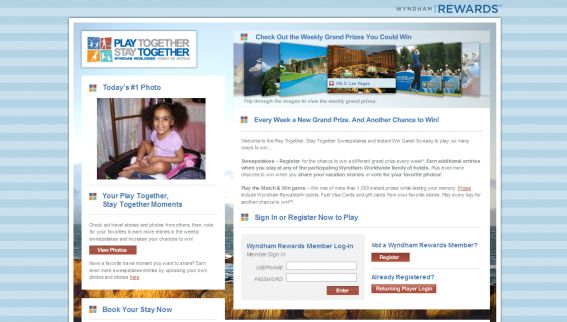 Wyndham Play Together, Stay Together Instant Win Game and Sweepstakes