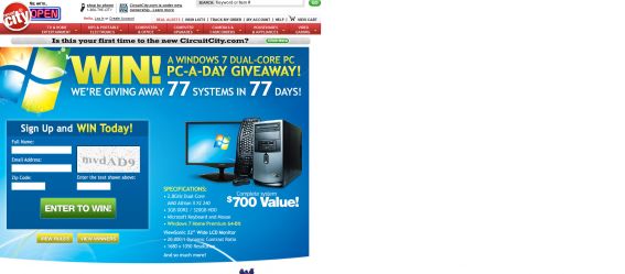 CircuitCity.com WINDOWS 7 PC a day for 77 Days Sweepstakes