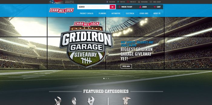 ChannellockSweepstakes.com - Gridiron Garage Giveaway 2015