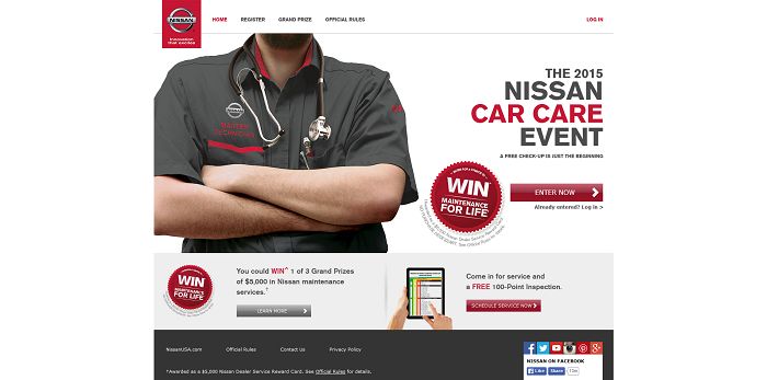NissanUSA.com/CarCareEvent - Nissan Car Care Event Sweepstakes