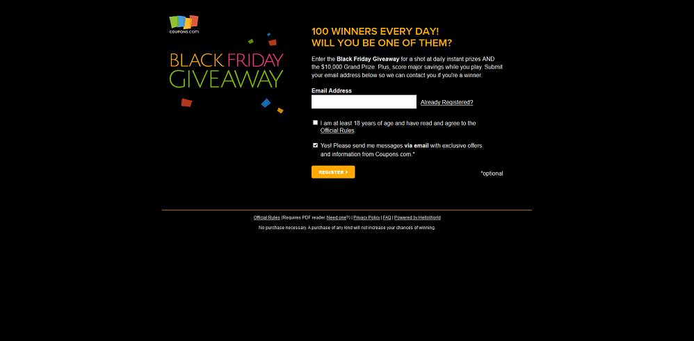 Coupons.com Black Friday - Cyber Monday Giveaway