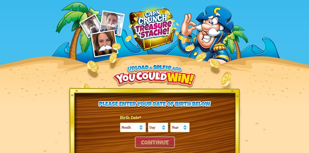 Cap'n Crunch Treasure 'Stache Sweepstakes (capnstache.com)