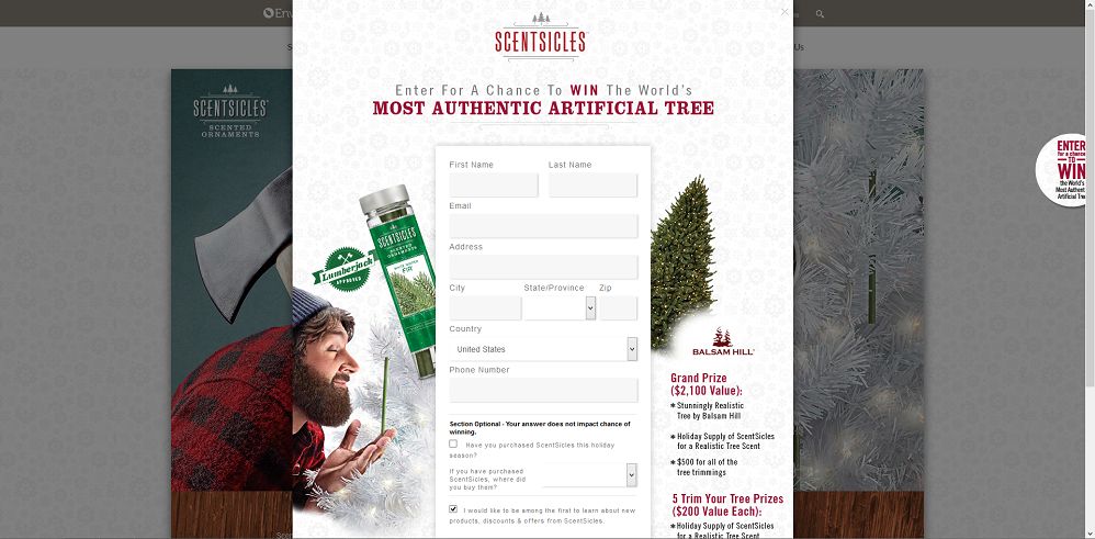 ScentSicles The World's Most Authentic Artificial Tree Sweepstakes