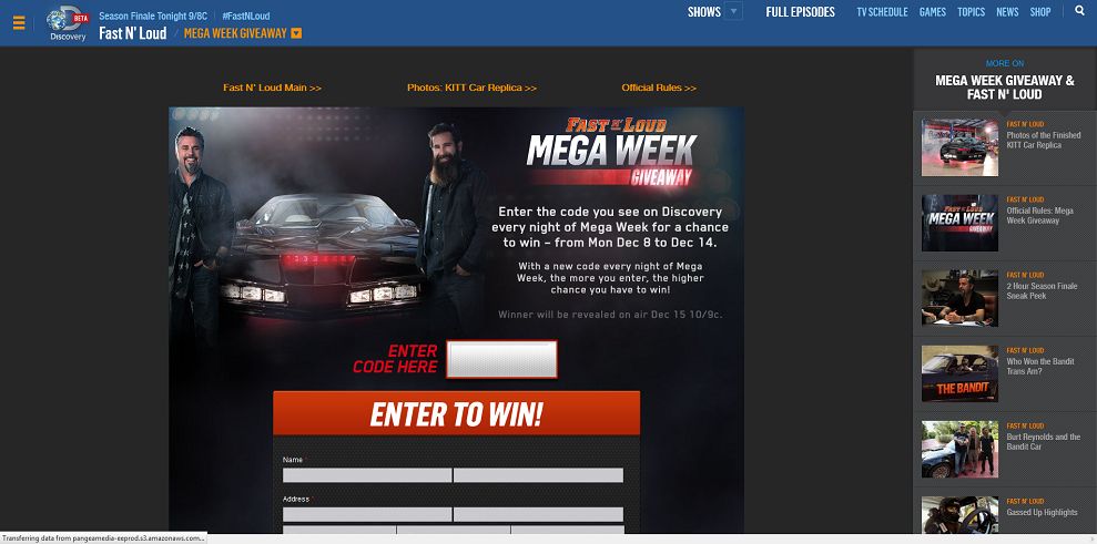 Fast N' Loud Mega Week Giveaway (Code Word) - FastNLoudGiveaway.com