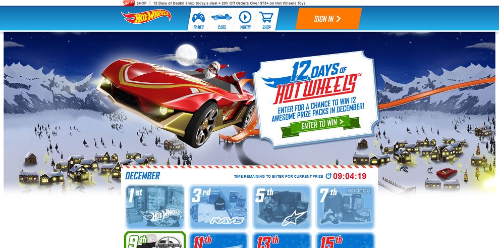 12 Days of Hot Wheels Sweepstakes (12DaysofHotWheels.com)