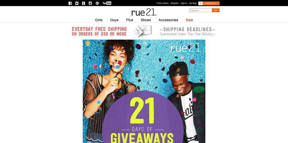 rue 21 21 Days of Giveaways Sweepstakes (rue21.com/21giveaways)