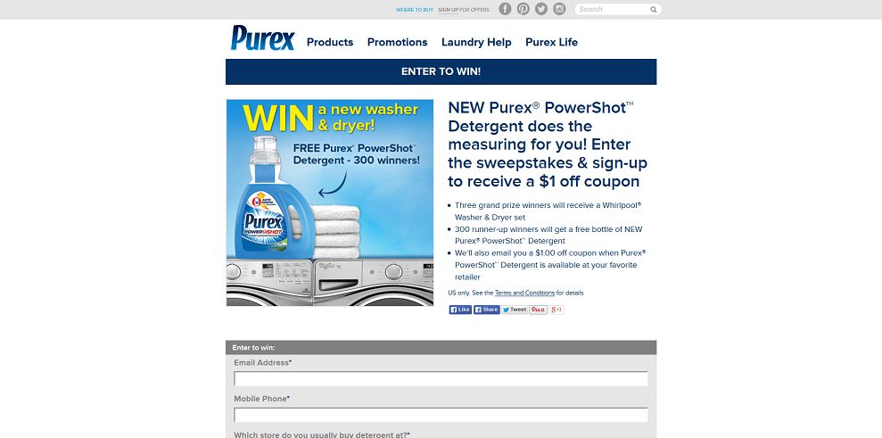 Purex PowerShot Sweepstakes