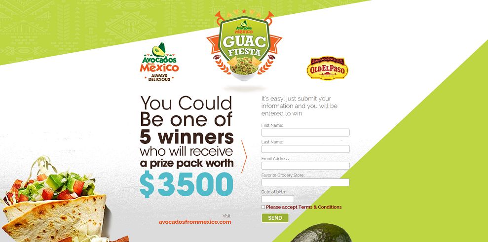 Avocados From Mexico Ultimate Guacamole Taco Fiesta Sweepstakes