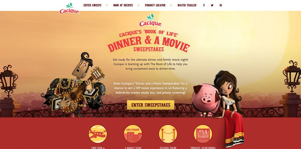 Cacique's Book Of Life Dinner And A Movie Sweepstakes