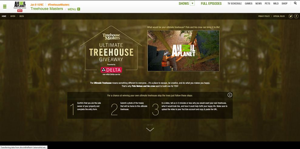 Treehouse Masters Ultimate Treehouse Giveaway (AnimalPlanet.com/UltimateTreehouse)