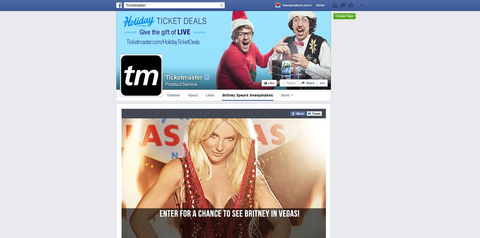 Ticketmaster Britney Spears Piece Of Me In VEGAS Sweepstakes