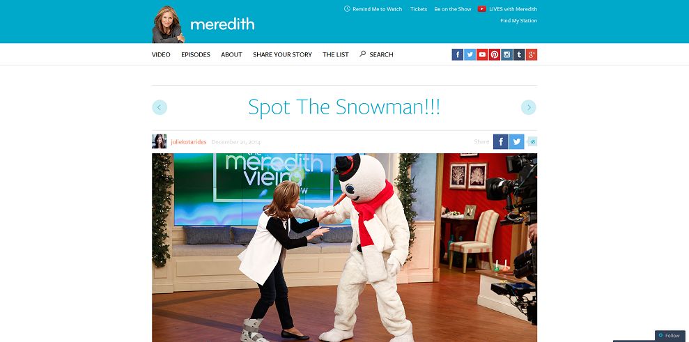 The Meredith Vieira Show Spot the Snowman Sweepstakes