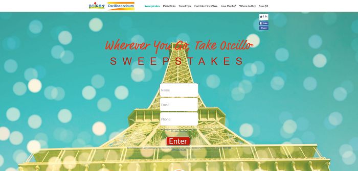 Boiron Wherever You Go, Take Oscillo Sweepstakes