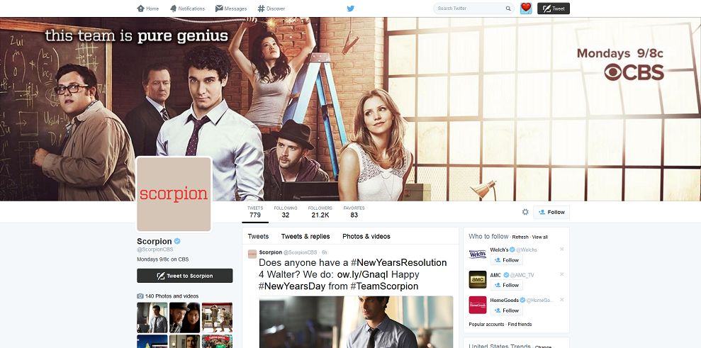 CBS #TeamScorpion Tweet and Win Sweepstakes