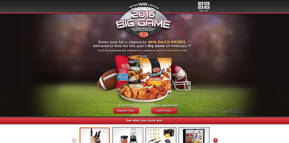 Tyson Big Game Sweepstakes (tysonbiggamesweepstakes.com)