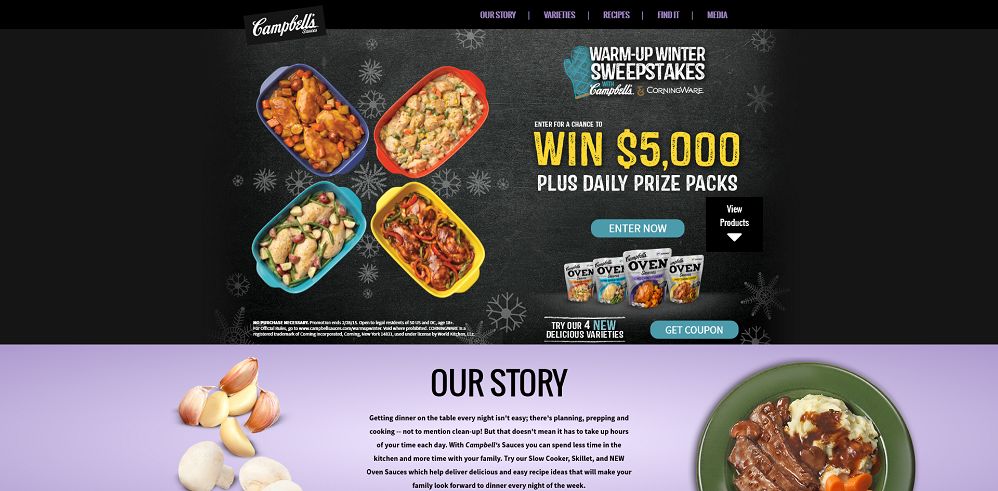 Warm Up Winter Sweepstakes with Campbell's and Corningware