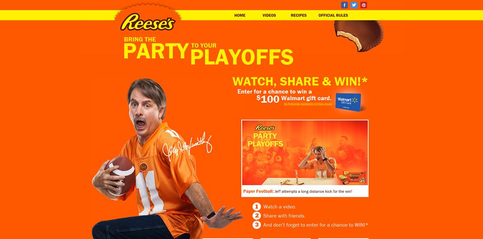 REESE'S Bring the Party to Your Playoffs Sweepstakes (reesesplayoffparty.com)