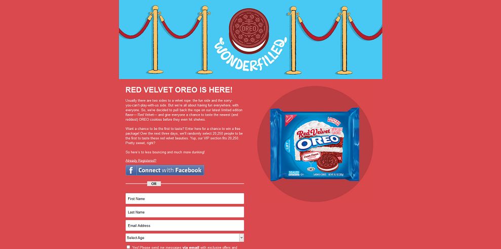 OREO Red Velvet Rope Sweepstakes - OreoRedVelvetRope.com