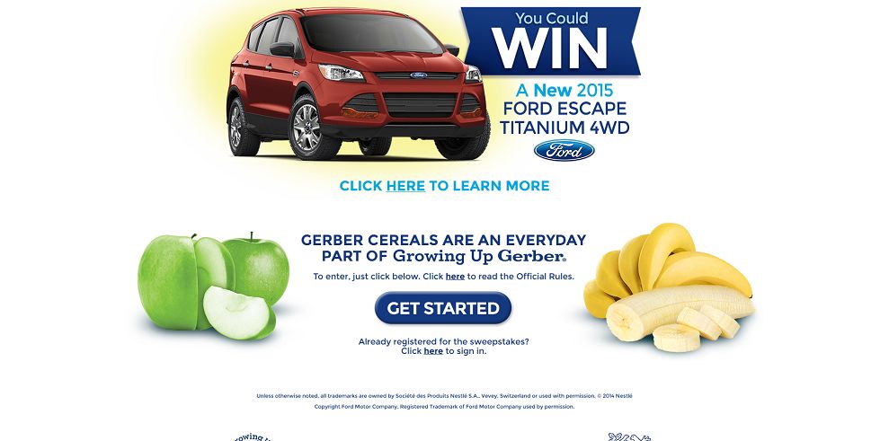 Gerber Cereal 1-2-3 Sweepstakes - Gerber.com/Cereal123