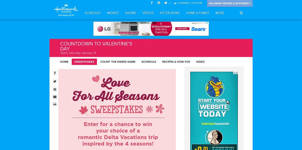 Hallmark Channel's Love For All Seasons Sweepstakes