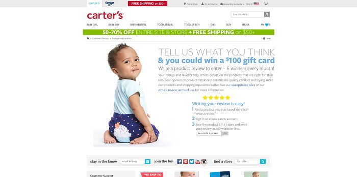 Carter's Write a Review Sweepstakes