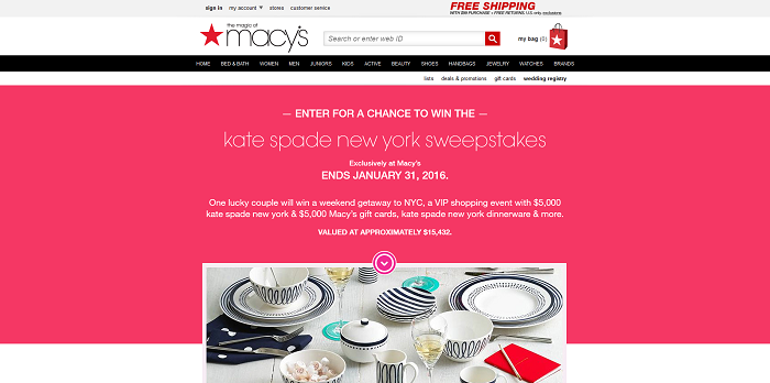 Macys.com/KateSpadeSweeps - Macy's Kate Spade New York Sweepstakes