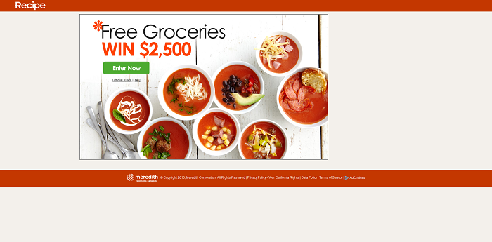 Recipe.com/SweepsGrocery - Recipe.com $2,500 Grocery Sweepstakes