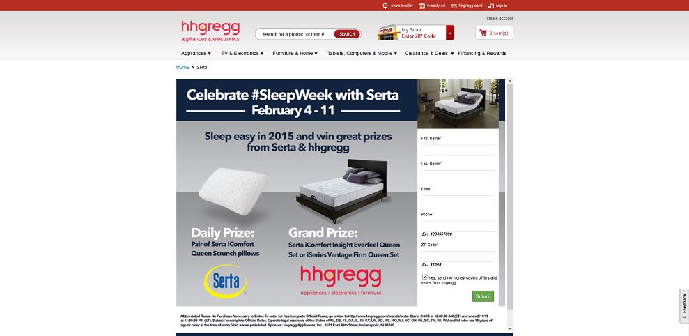 Celebrate Sleep Week with Serta and hhgregg Sweepstakes