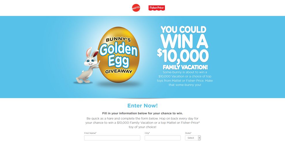 Bunny's Golden Egg Giveaway - goldeneggsweepstakes.com