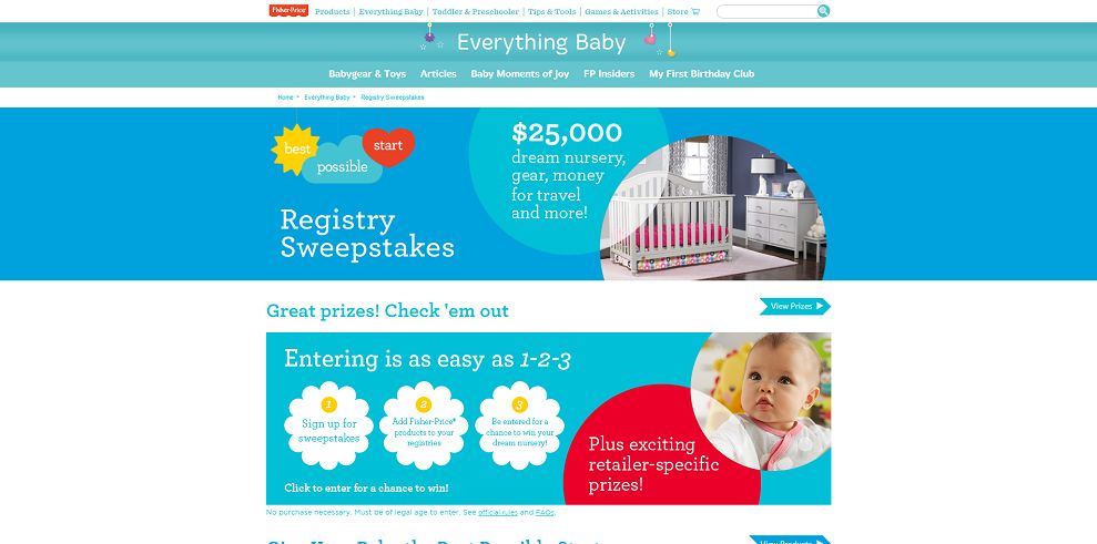 Fisher-Price 2015 Best Possible Start Registry Sweepstakes