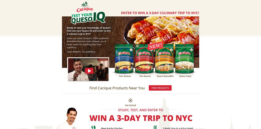 Cacique Queso IQ Sweepstakes