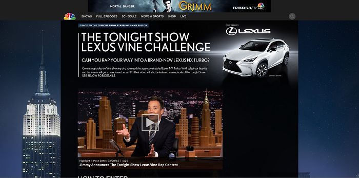 The Tonight Show Lexus Vine Challenge Contest