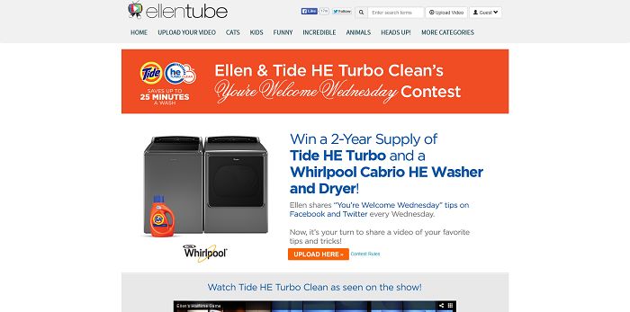 Ellen's You're Welcome Wednesday Contest (EllenTube.com/Tide)