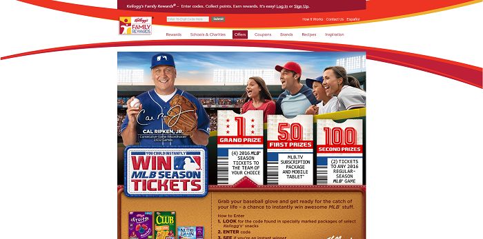 Kellogg's And MLB Catch Every Game Online Instant Win Game