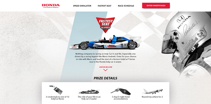 RaceWithHonda.com - Honda Fastest Seat In Sports Sweepstakes 2016