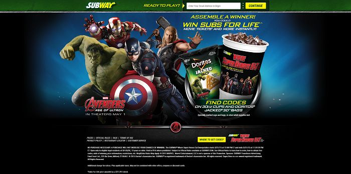 SUBWAY Where Super Heroes Eat And Drink Too Instant Win Game (Codes)