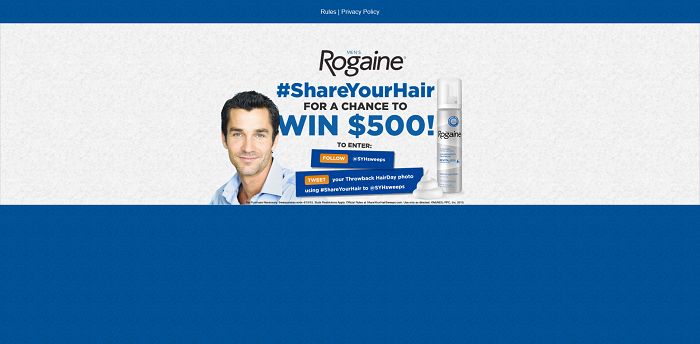 Men's ROGAINE Share Your Hair Sweepstakes