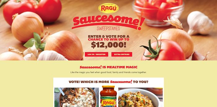 Ragú Saucesome Sweepstakes (RaguSweeps.com)