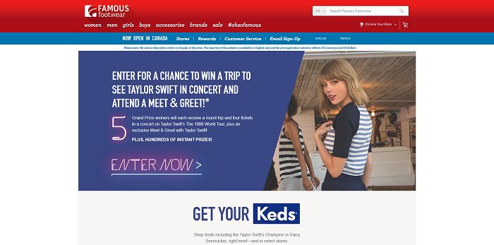 Famous Footwear Keds Sweepstakes