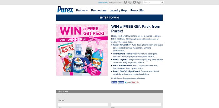 Win A Free Gift Pack From Purex Sweepstakes